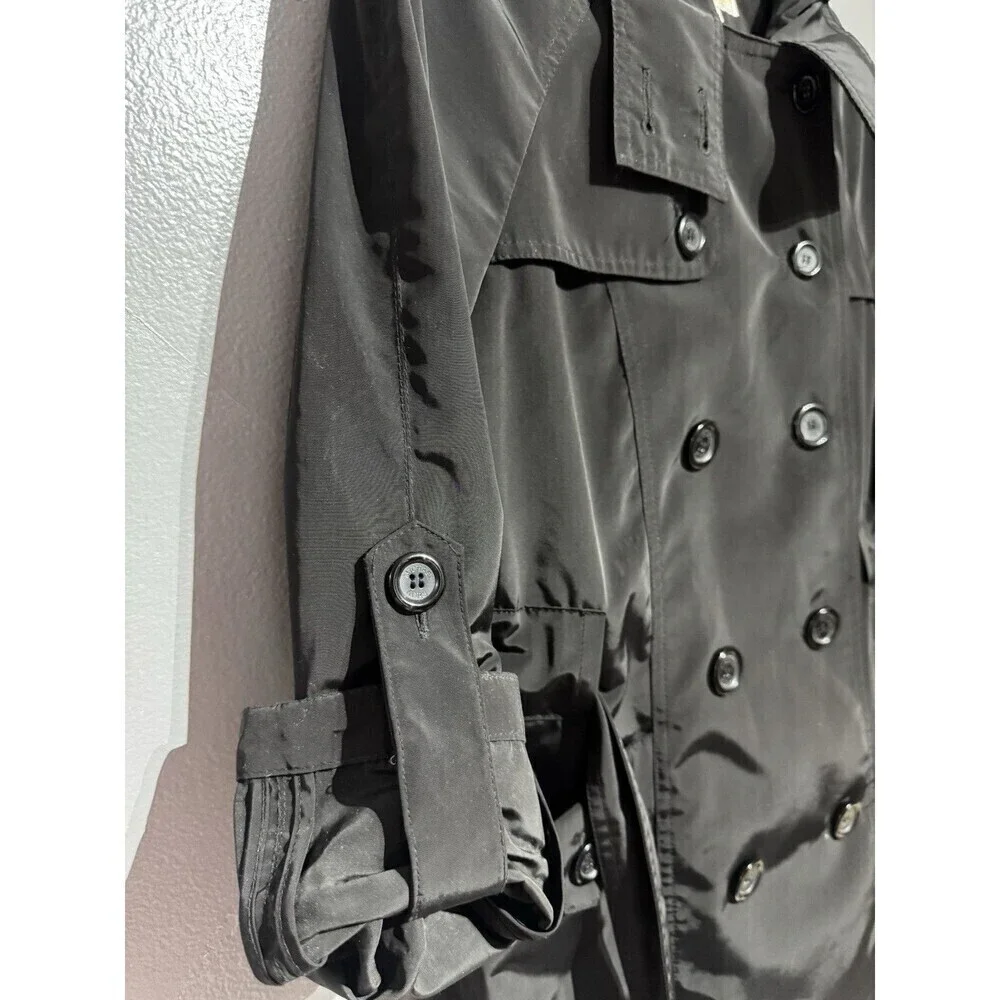 Michael Kors Trench COAT Black Double Breasted SZ XS